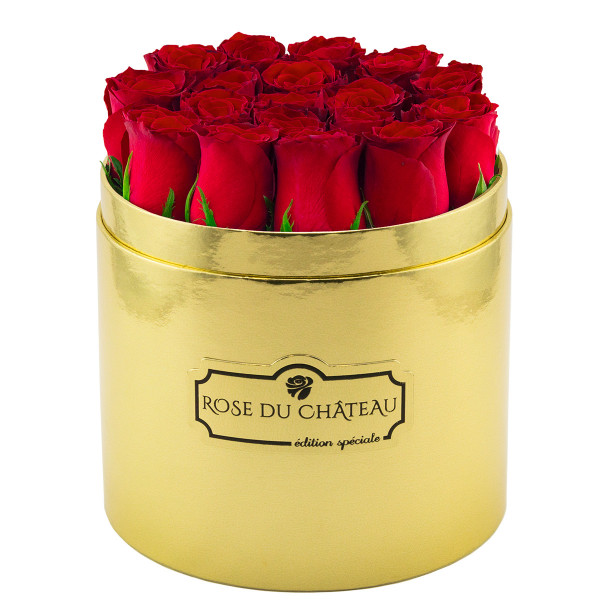 Édition Spéciale Złoty Box z Czerwonymi Różami Żywymi