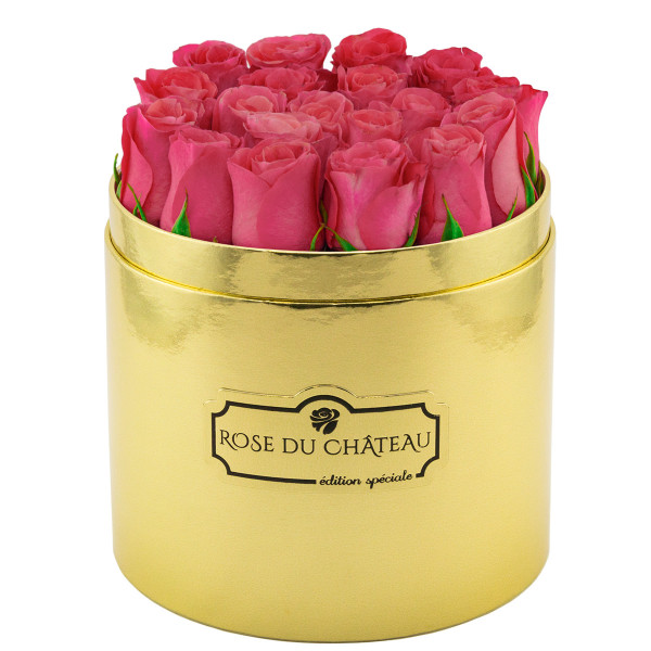 Édition Spéciale Złoty Box z Różowymi Różami Żywymi