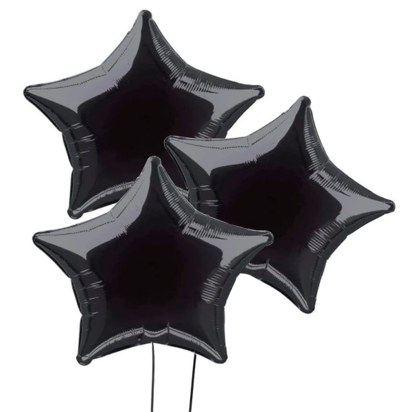 Trzy Czarne Balony Gwiazda 46 cm