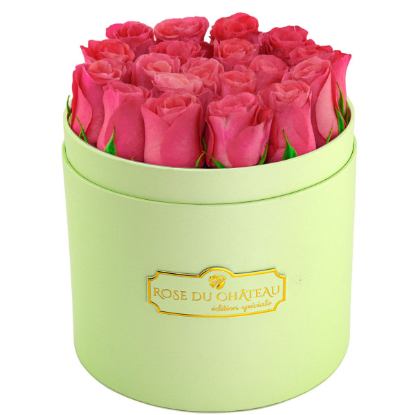Édition Spéciale Miętowy Box z Różowymi Różami Żywymi