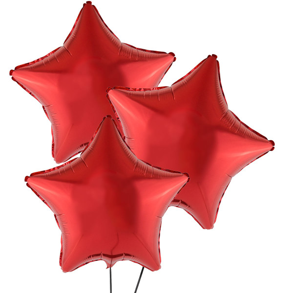 Trzy Czerwone Balony Gwiazda 46 cm