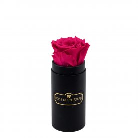 Różowa Wieczna Róża w Czarnym Mini Boxie