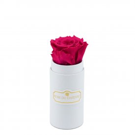 Różowa Wieczna Róża w Białym Mini Boxie