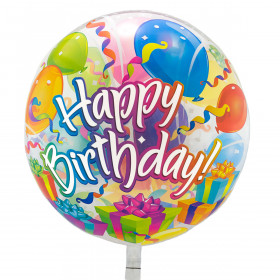 Przeźroczysty Balon Happy Birthday 56 cm