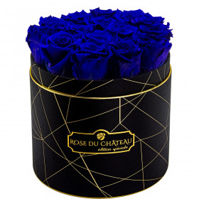 Niebieskie Wieczne Róże w Czarnym Industrialnym Boxie