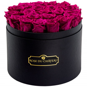 Różowe Wieczne Róże w Czarnym Dużym Boxie