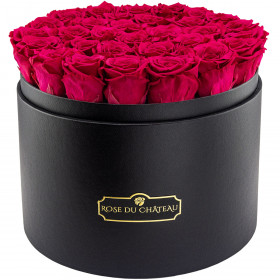 Różowe Wieczne Róże w Czarnym Mega Boxie