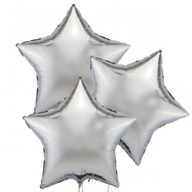 Trzy Srebrne Balony Gwiazda 46 cm