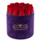 Edition Spéciale Fioletowy Flokowany Box z Czerwonymi Różami Żywymi