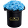 Błękitne Wieczne Róże Bouquet w Czarnym Boxie