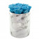 Błękitne Wieczne Róże w Białym Małym Marmurowym Boxie