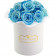 Błękitne Wieczne Róże Bouquet w Białym Boxie