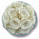 Białe Wieczne Róże Bouquet w Antracytowym Flokowanym Boxie