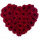 Czerwone Wieczne Róże w Czerwonym Flokowanym Dużym Boxie Heart - LOVE EDITION