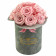 Bladoróżowe Wieczne Róże Bouquet w Antracytowym Flokowanym Boxie