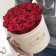 Czerwone Wieczne Róże w Beżowym Flokowanym Boxie