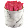 Édition Spéciale Biały Marmurowy Box z Różowymi Różami Żywymi