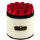 Miś & Coco Flokowany Box z Czerwonymi Różami Żywymi