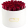 Czerwone Róże Żywe w Białym Dużym Boxie