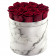 Czerwone Wieczne Róże w Białym Marmurowym Boxie