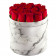 Édition Spéciale Biały Marmurowy Box z Czerwonymi Różami Żywymi