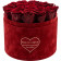 Czerwone Wieczne Róże w Czerwonym Flokowanym Dużym Boxie - LOVE EDITION