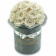 Białe Wieczne Róże Bouquet w Antracytowym Flokowanym Boxie