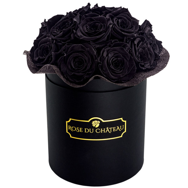 Rose eterne nere in flowerbox nero piccolo