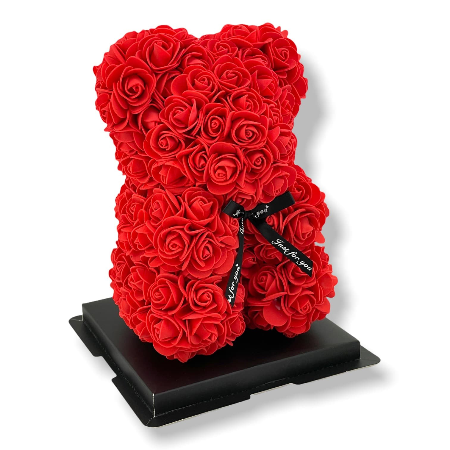 Orsetto di Rose Rosse - 25 cm  Negozio di fiori online Rose du Château