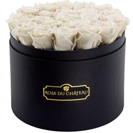 Rose eterne bianche in flowerbox nero grande