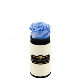 Rosa eterna azzurre in flowerbox marmo bianco mini