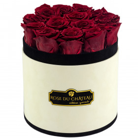 Rose eterne rosse in flowerbox marmo bianco