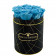 Rose eterne azzurre in flowerbox industriale nero piccolo