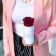 Rosa eterna rossa in flowerbox bianco mini