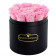 Rose eterne rosa pallido in flowerbox tondo nero