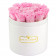 Rose eterne rosa pallido in flowerbox tondo bianco