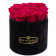 Rose eterne rosa in flowerbox tondo nero