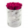 Rose eterne rosa in flowerbox marmo bianco piccolo