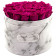 Rose eterne rosa in flowerbox marmo bianco grande