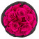 Rose eterne rosse bouquet in flowerbox tondo nero