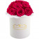 Rose eterne rosa bouquet in flowerbox bianco