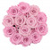 Rose eterne rosa in flowerbox tondo nero