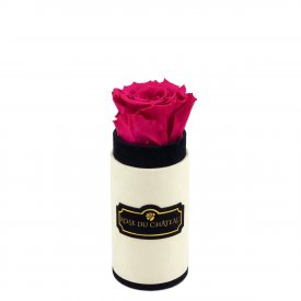 Rosafarbene Ewige Rose in COCO BEFLOCKTER Mini Rosenbox