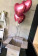 Drei rosa Luftballons Herz 46 cm