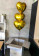 Drei goldene Luftballons Herz 46 cm