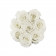 Weiße Ewige Rosen in weißer marmorierter Rundbox Small