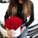 Rote Ewige Rosen Bouquet in weißer Rosenbox 