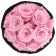 Zartrosafarbene Ewige Rosen Bouquet in schwarzer Rosenbox