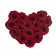 Rote Ewige Rosen in Bordeauxroter Beflockter Herzbox - LOVE EDITION