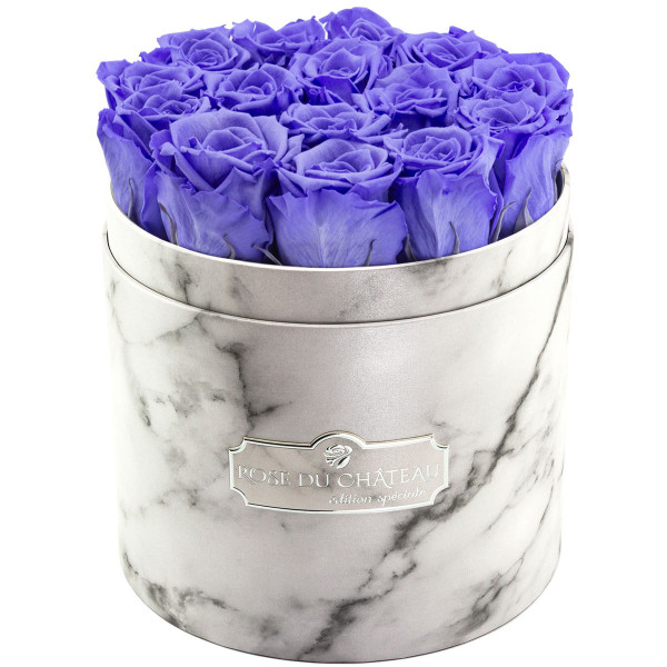 Eternity Lavender Roses & White Marble Flowerbox